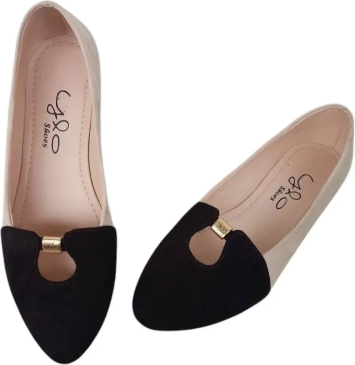 Women's Ives Flat In Black/light Peach