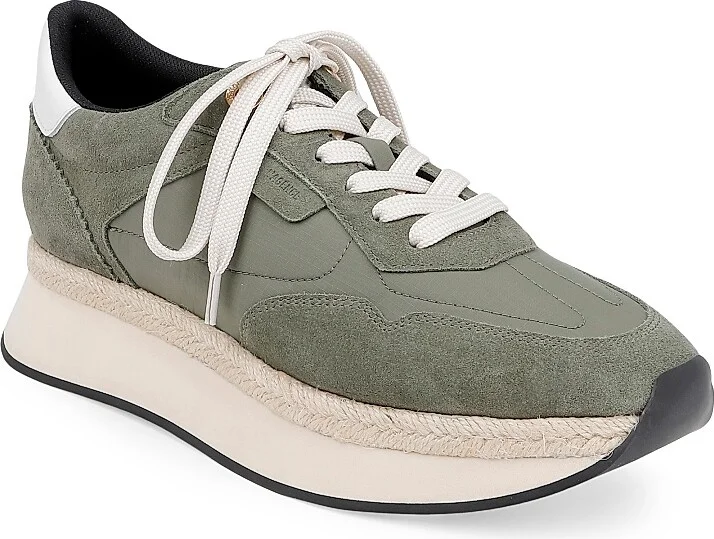 Women's Ivone Suede & Nylon Platform Sneakers - Khaki Suede - Size 5 - Image 2