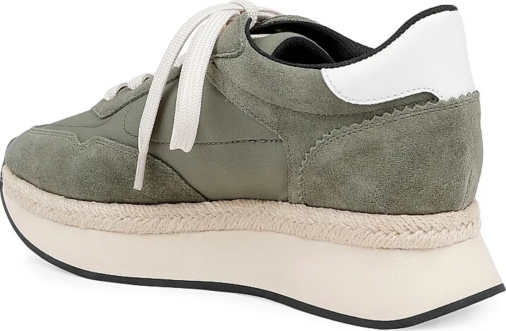 Women's Ivone Suede & Nylon Platform Sneakers - Khaki Suede - Size 5 - Image 3