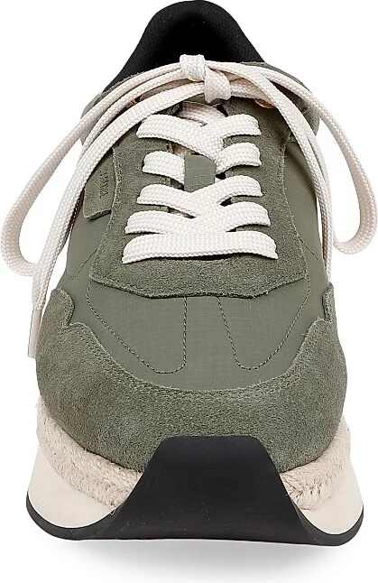 Women's Ivone Suede & Nylon Platform Sneakers - Khaki Suede - Size 5 - Image 4