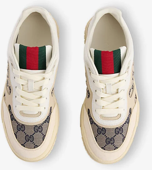 Womens Ivory Beige White Re-Web Monogram Canvas Trainers Eur 37 / 4 Uk Women - Image 2