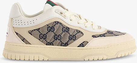 Womens Ivory Beige White Re-Web Monogram Canvas Trainers Eur 37 / 4 Uk Women