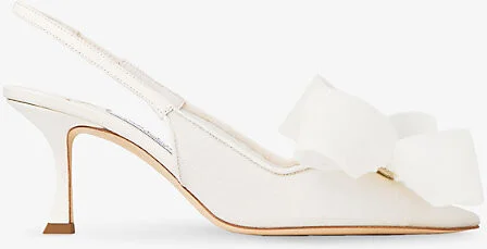 Womens Ivory/Ivory Staz 70 Pointed-Toe Mesh Slingback Pumps Eur 37 / 4 Uk Women