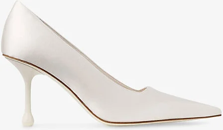 Womens Ivory Ixia 80 Satin Heeled Pumps Eur 40.5 / 7.5 Uk Women