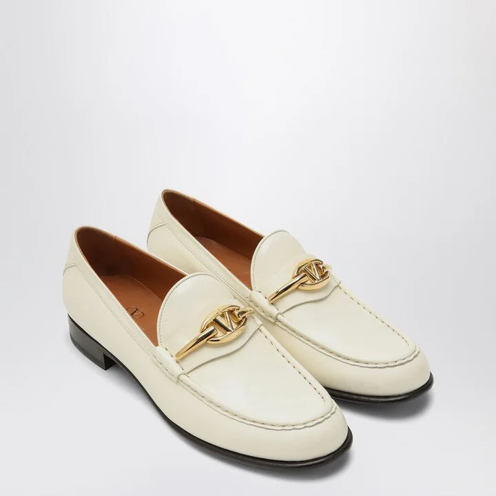Women's Ivory Leather Vlogo Signature Loafer