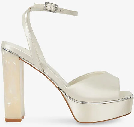 Womens Ivory Satin Mymuse Satin Platform Sandals Eur 39 / 6 Uk Women