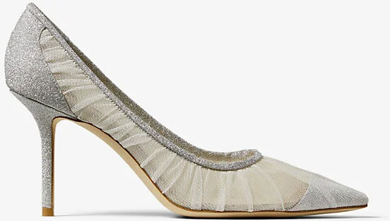 Womens Ivory/Silver Love 85 Glitter Tulle Pumps Eur 38.5 / 5.5 Uk Women
