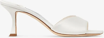 Womens Ivory Skye 70 Single-Strap Leather Heeled Mules 10