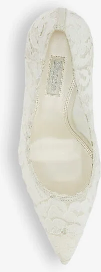 Womens Ivory-Synthetic Bridal Adoring Mesh Heeled Courts Eur 40 / 7 Uk Women - Image 2