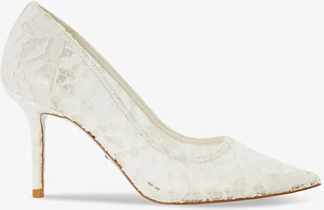 Womens Ivory-Synthetic Bridal Adoring Mesh Heeled Courts Eur 40 / 7 Uk Women