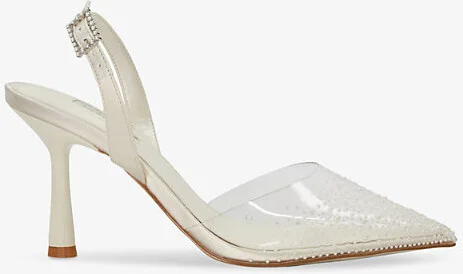 Womens Ivory-Synthetic Bridal Divinely PVC Slingback Courts Eur 40 / 7 Uk Women