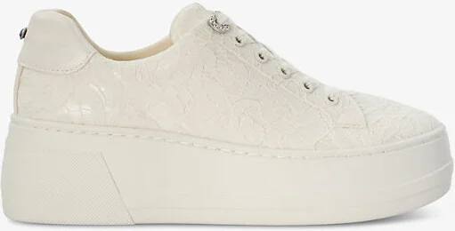 Womens Ivory-Synthetic Bridal Embraced Woven Low-Top Trainers Eur 38/5 Uk Women