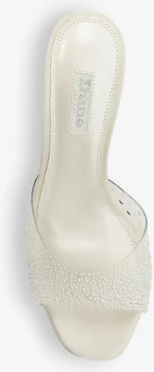 Womens Ivory-Synthetic Bridal Moonlit Mesh Heeled Mules Eur 39 / 6 Uk Women - Image 2