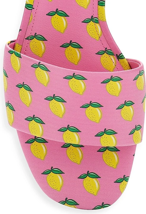 Women's Ivy Lemon-Print Leather Mules - Lemon Bubblegum - Size 5 - Image 4