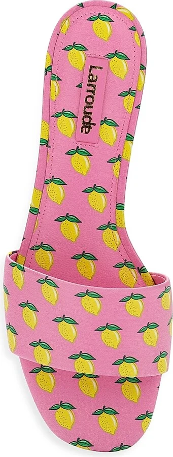 Women's Ivy Lemon-Print Leather Mules - Lemon Bubblegum - Size 5 - Image 5