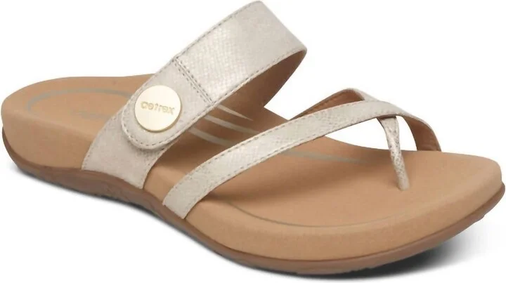 Women's Izzy Adjustable Slide Sandal In Light Gold