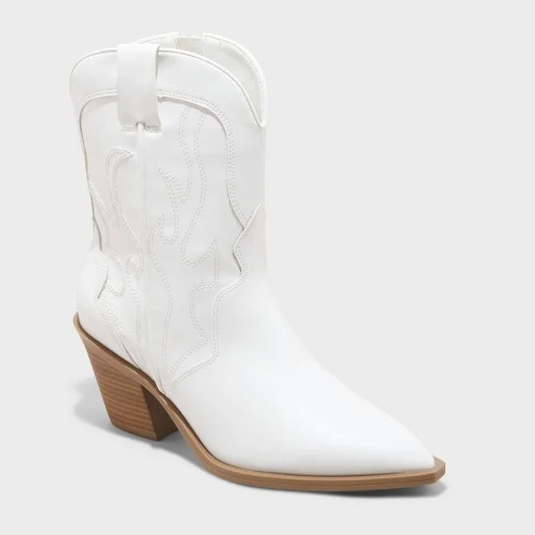 Women's Jacey Western Ankle Boots - Universal Thread™ : Pointed Toe, Zipper Closure, Cushioned Insole, Medium Width