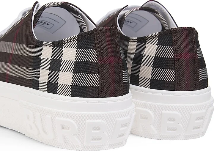 Women's Jack Check Tennis Sneakers - Mahogany Check - Size 5 - Image 3