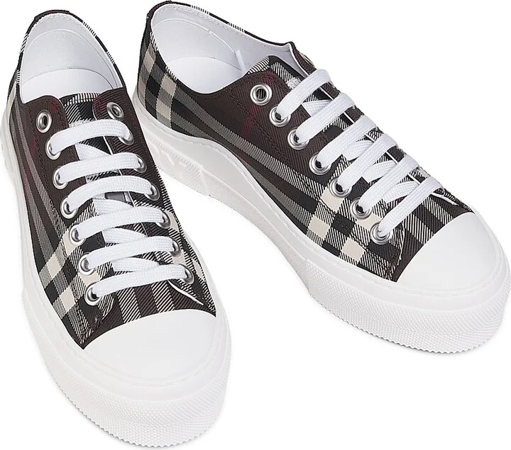 Women's Jack Check Tennis Sneakers - Mahogany Check - Size 5 - Image 4