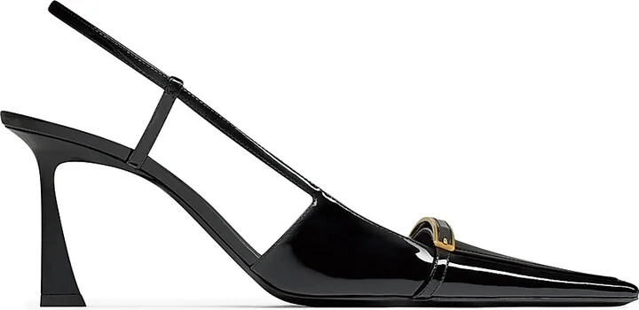 Women's Jacqueline Slingback Pumps in Patent Leather - Black - Size 5