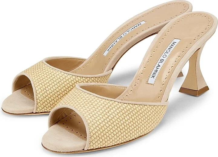 Women's Jadara 70MM Raffia Mules - Beige - Size 5.5 - Image 2