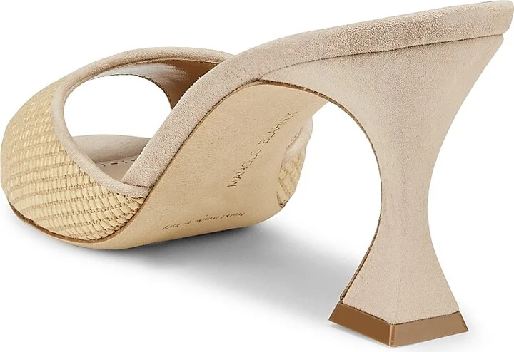Women's Jadara 70MM Raffia Mules - Beige - Size 5.5 - Image 3
