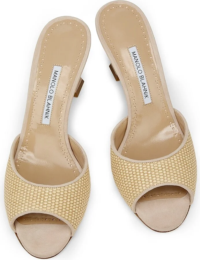 Women's Jadara 70MM Raffia Mules - Beige - Size 5.5 - Image 4
