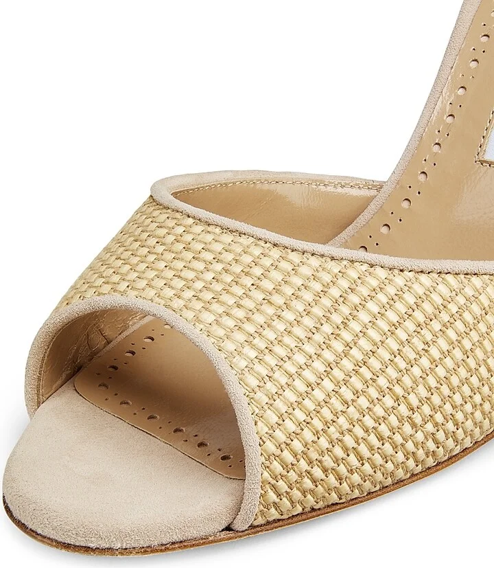 Women's Jadara 70MM Raffia Mules - Beige - Size 5.5 - Image 5