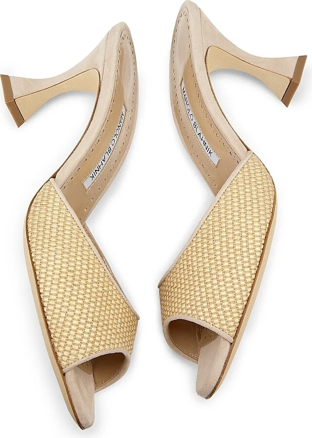 Women's Jadara 70MM Raffia Mules - Beige - Size 5.5 - Image 6
