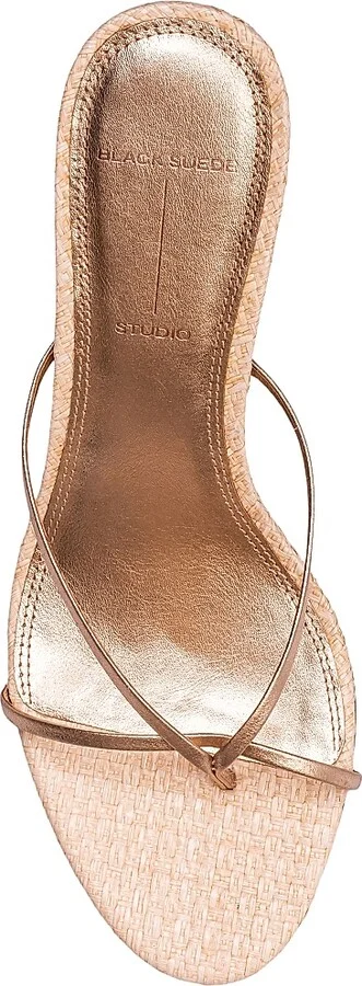 Women's Jade 65MM Raffia Sandals - Raffia Gold Leather - Size 7 - Image 6