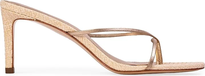 Women's Jade 65MM Raffia Sandals - Raffia Gold Leather - Size 7
