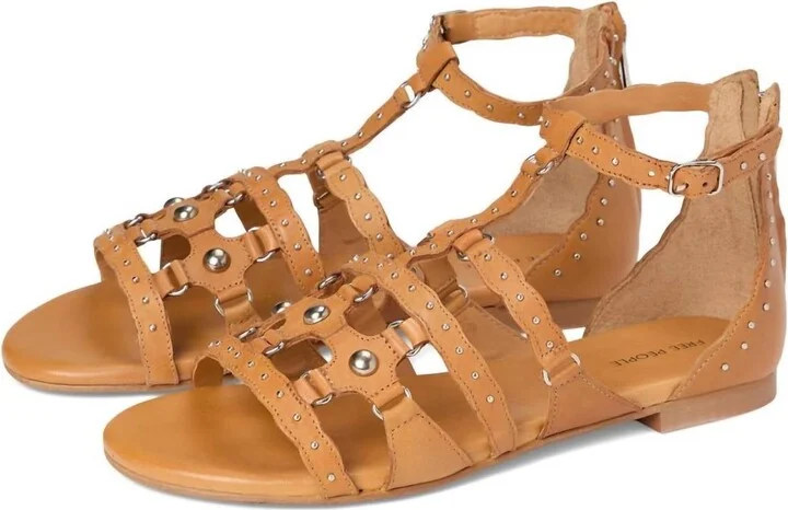 Women's Jade Gladiator Flat Sandal In Cognac