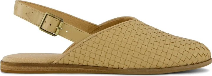 Womens Jade Slingback Flat Light Caramel Basketweave
