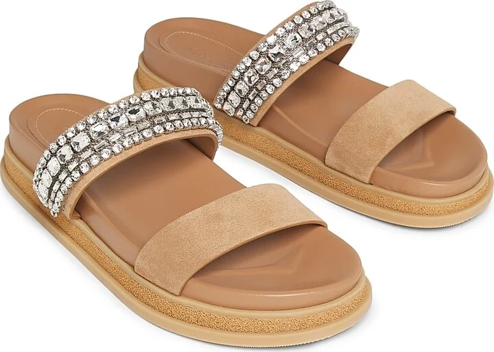 Women's Jadi Crystal-Embellished Suede Sandals - Toffee Crystal - Size 5 - Image 2
