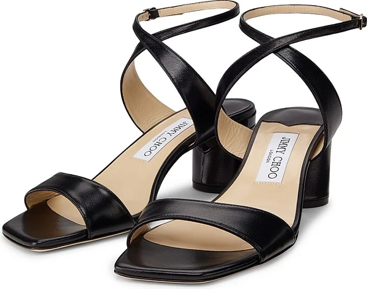 Women's Jago 60MM Leather Sandals - Black - Size 6 - Image 2