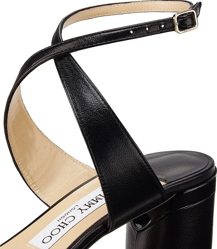Women's Jago 60MM Leather Sandals - Black - Size 6 - Image 4