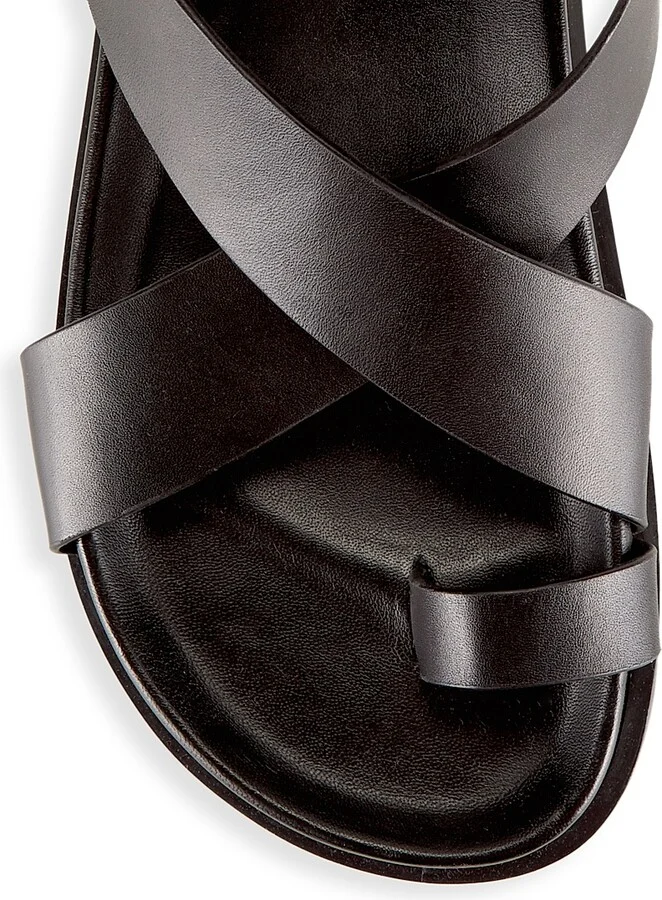 Women's Jalen Leather Ankle-Wrap Sandals - Black - Size 5 - Image 4