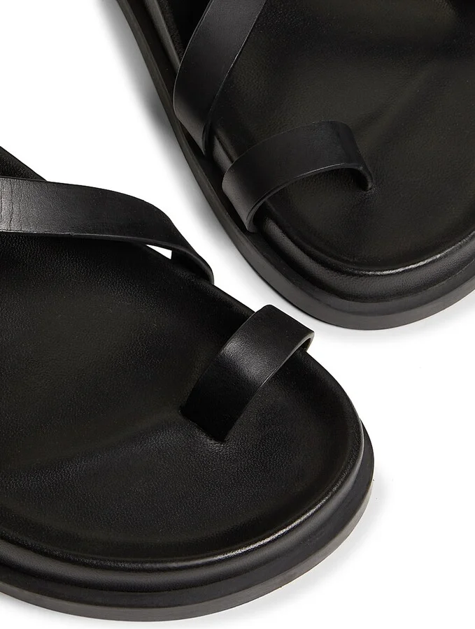 Women's Jalen Slim Leather Sandals - Black - Size 5 - Image 6
