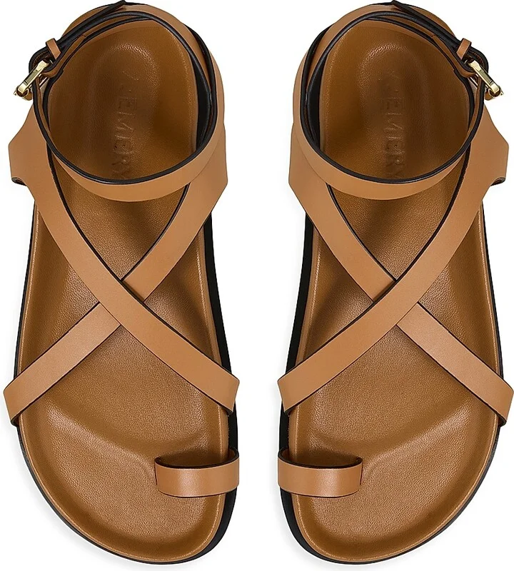 Women's Jalen Slim Leather Sandals - Black - Size 5 - Image 8