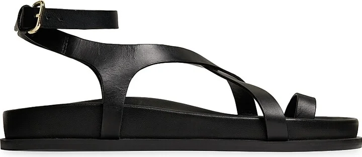 Women's Jalen Slim Leather Sandals - Black - Size 5