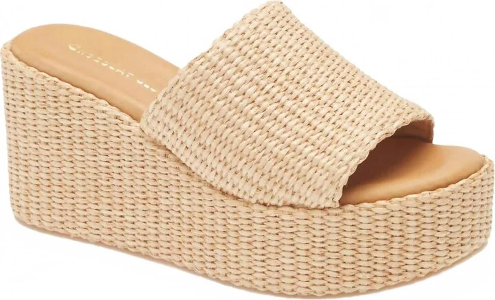 Women's Jam Platform Wedge In Natural Raffia