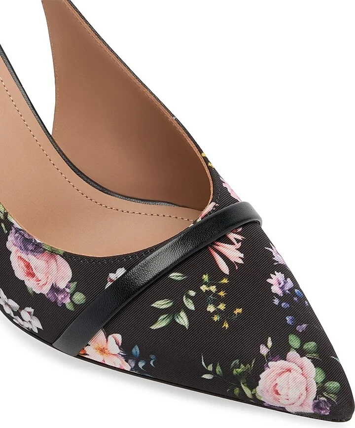 Women's Jama 45MM Floral-Printed Grosgrain Slingback Pumps - Black - Size 11.5 - Image 4