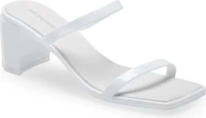 Women's Jamm Jelly High Heel Slide Sandals In White Shiny
