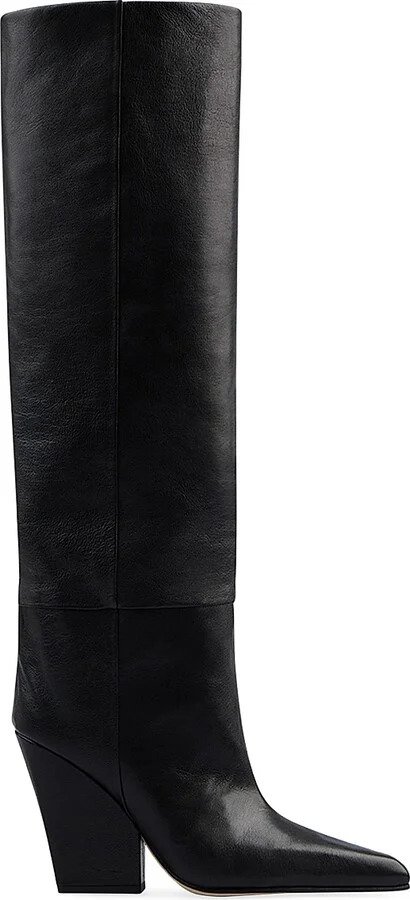 Women's Jane 100MM Leather Boots - Black - Size 5