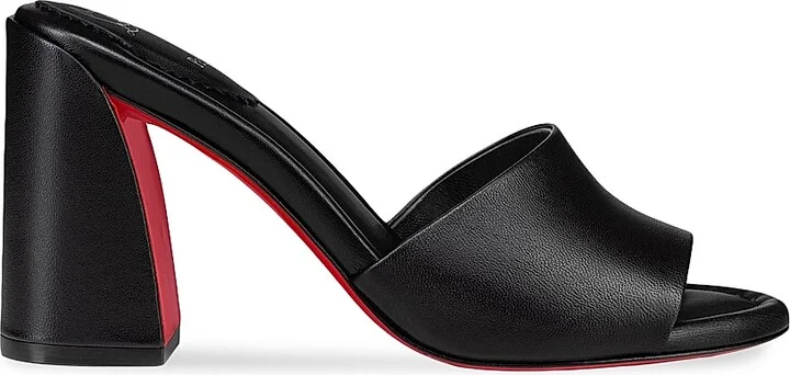Women's Jane 85MM Leather Mules - Black - Size 6.5