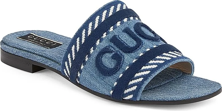 Women's Jane Denim Slides - Light Blue - Size 7 Sandals - Image 2