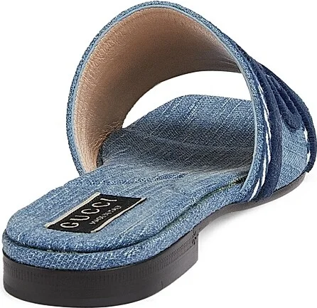 Women's Jane Denim Slides - Light Blue - Size 7 Sandals - Image 3