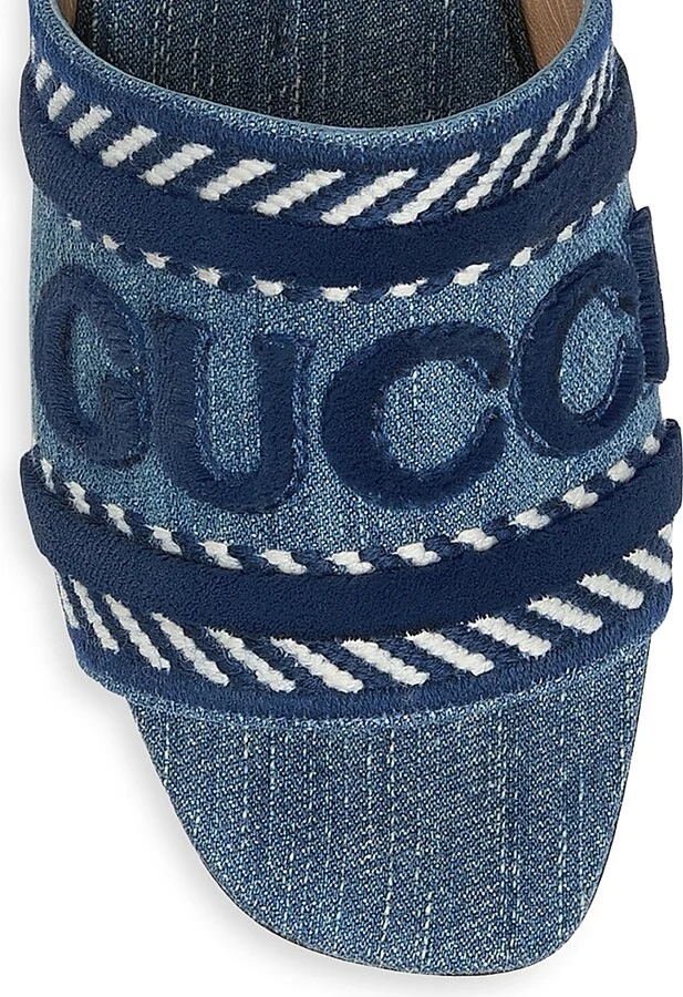 Women's Jane Denim Slides - Light Blue - Size 7 Sandals - Image 4
