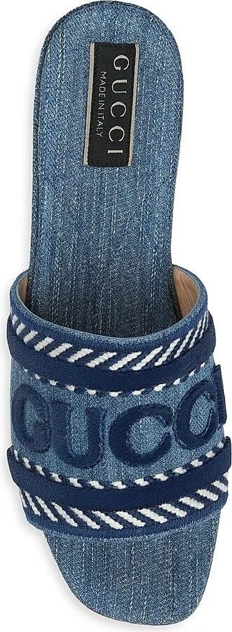 Women's Jane Denim Slides - Light Blue - Size 7 Sandals - Image 5