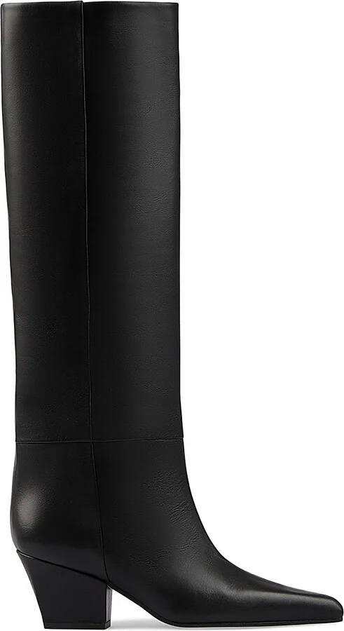 Women's Jane Leather Knee-High Boots - Mocha - Size 6 - Image 2